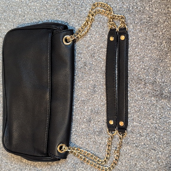 Michael Kors Black and Gold Leather Shoulder Bag - Picture 8 of 13